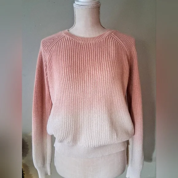 Lucky Brand - Ladies Ombre Dip Dye 100% Cotton Sweater - Buttoned Back M - Picture 2 of 11